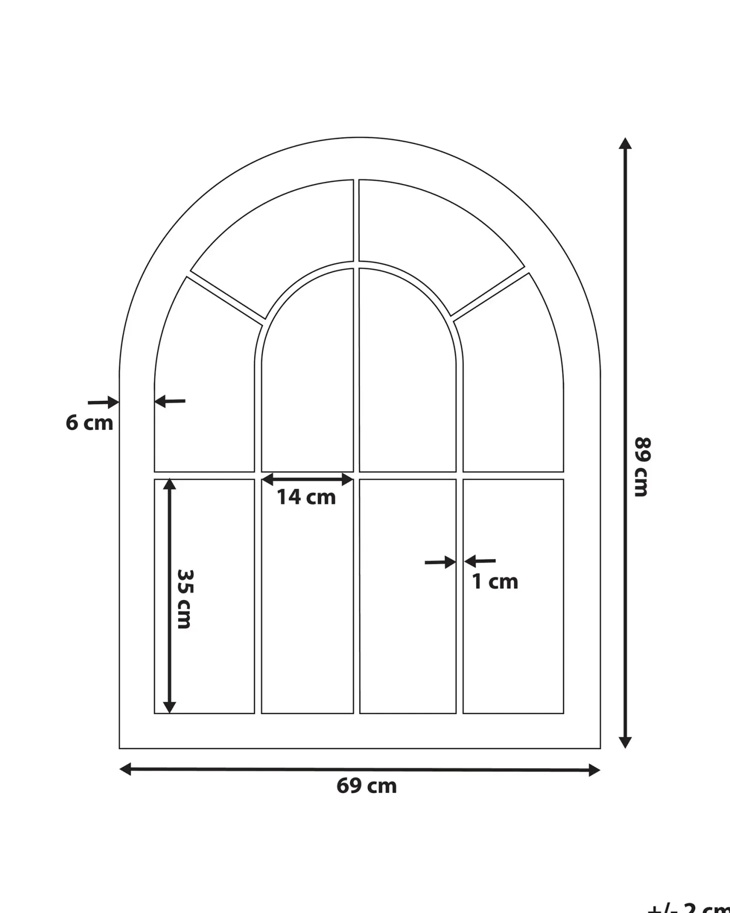 Lustro ścienne EMBRY 69 cm 88 cm Metal Beżowy