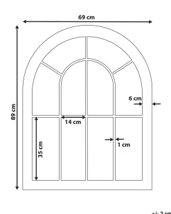 Lustro ścienne EMBRY 69 cm 89 cm Metal Czarny