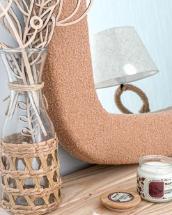 Lustro ścienne EPIRY 79 cm 80 cm Boucle Jasnobrązowy