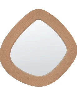 Lustro ścienne EPIRY 79 cm 80 cm Boucle Jasnobrązowy