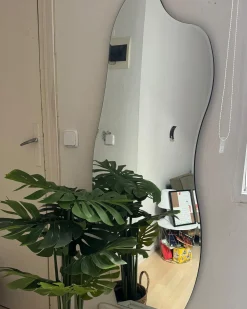 Lustro ścienne ESTANG 50 cm 140 cm Srebrny