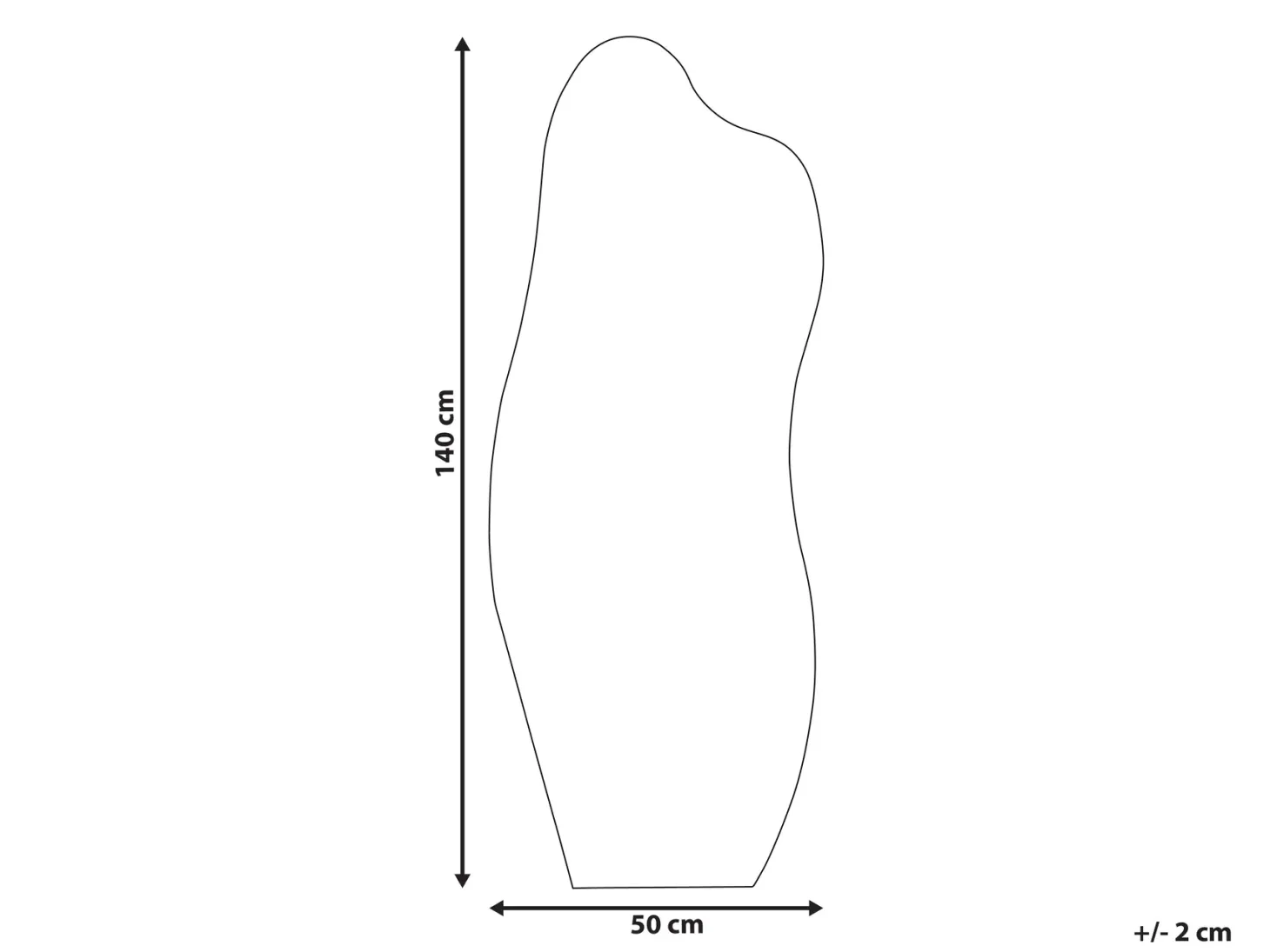 Lustro ścienne ESTANG 50 cm 140 cm Srebrny