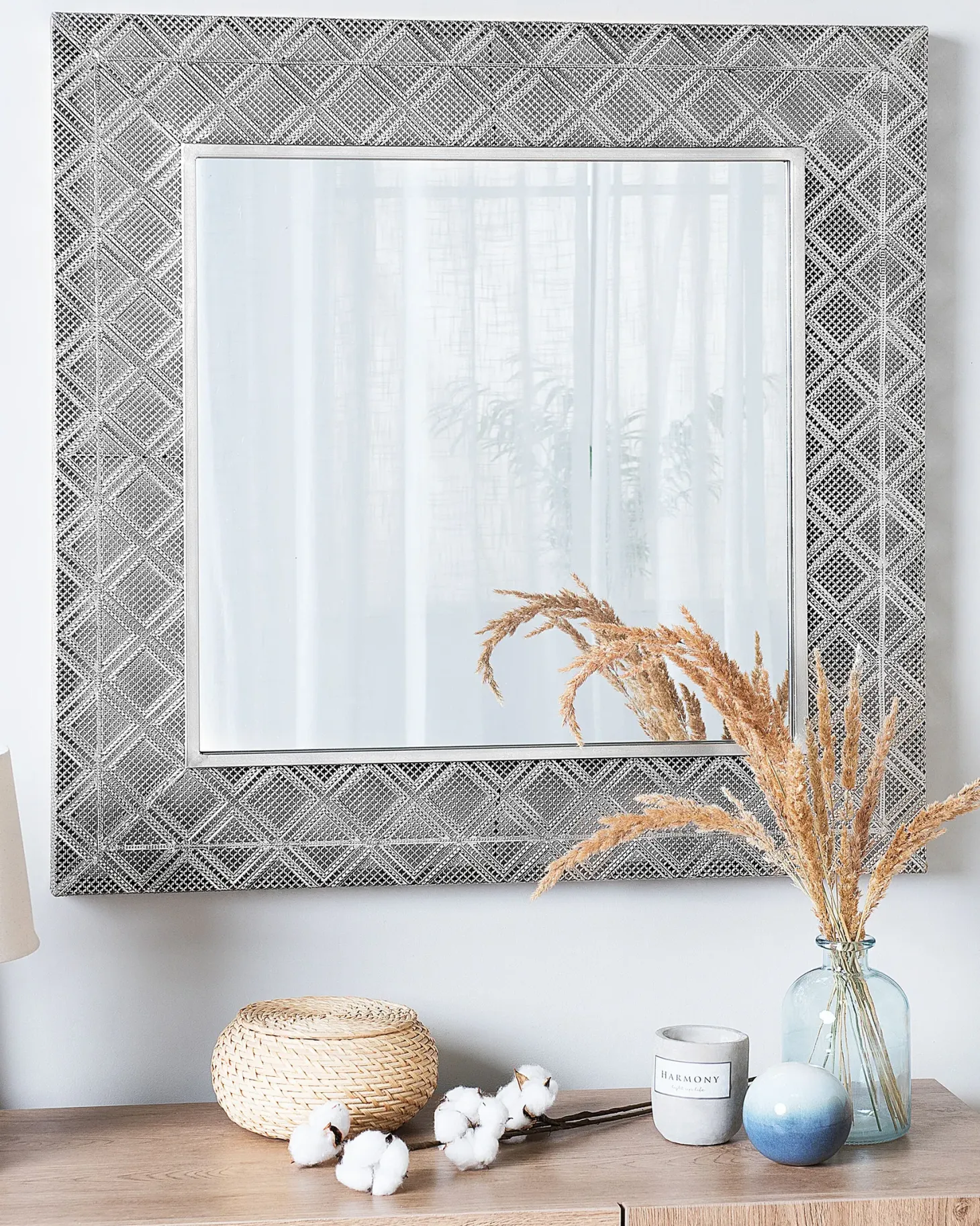 Lustro ścienne EVETTES 80 cm 80 cm Metal Srebrny