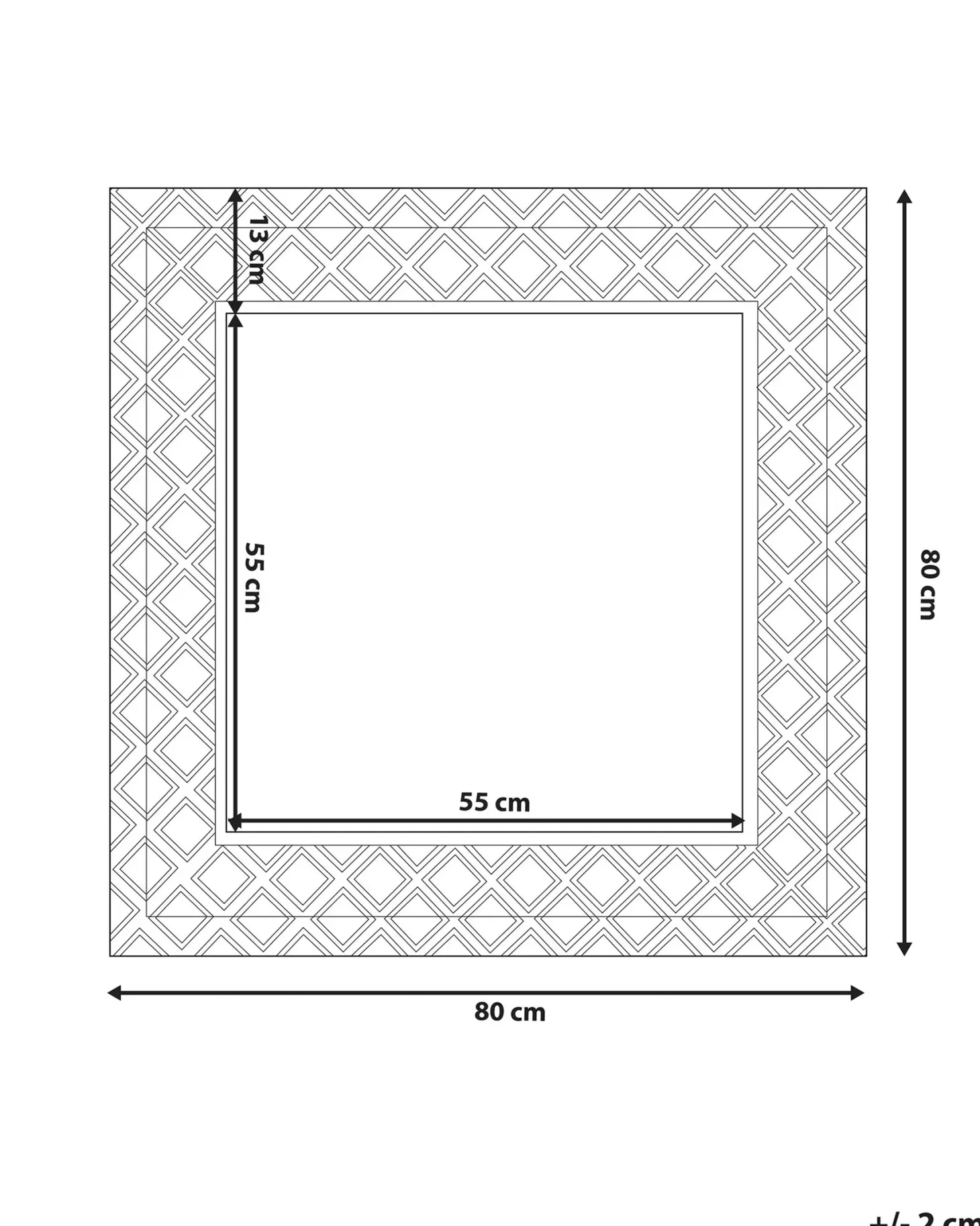 Lustro ścienne EVETTES 80 cm 80 cm Metal Srebrny