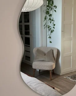 Lustro ścienne FALAISE 50 cm 70 cm Srebrny