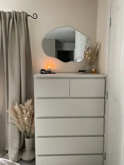 Lustro ścienne FALAISE 50 cm 70 cm Srebrny