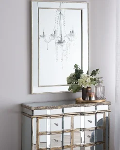 Lustro ścienne FENIOUX 60 cm 90 cm Srebrny