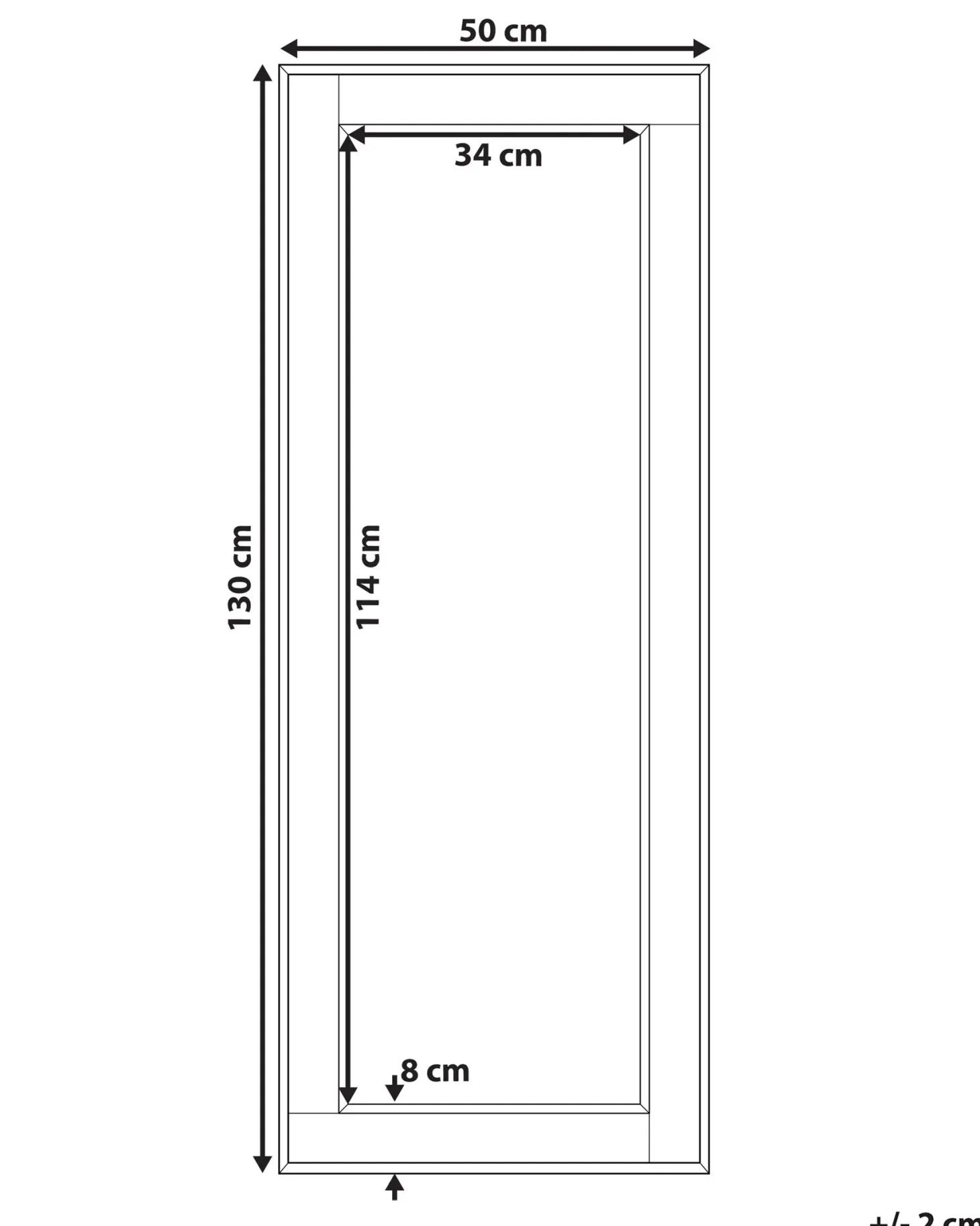 Lustro ścienne FENIOUX 50 cm 130 cm Srebrny