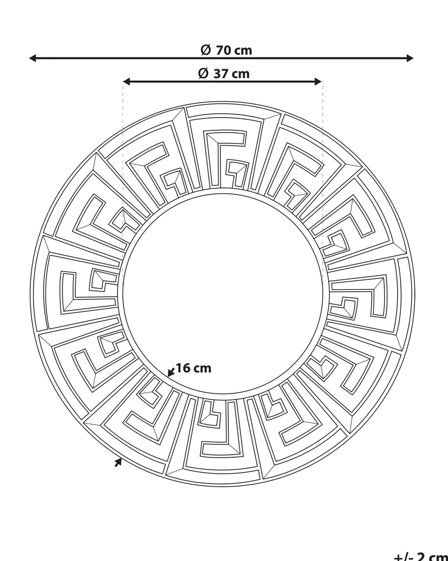 Lustro ścienne FLERS 70 cm 70 cm Metal Złoty