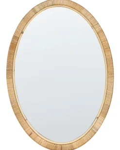 Lustro ścienne FOISSY 50 cm 70 cm Rattan Naturalny