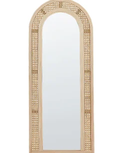 Lustro ścienne FRANEY 50 cm 120 cm Rattan Naturalny