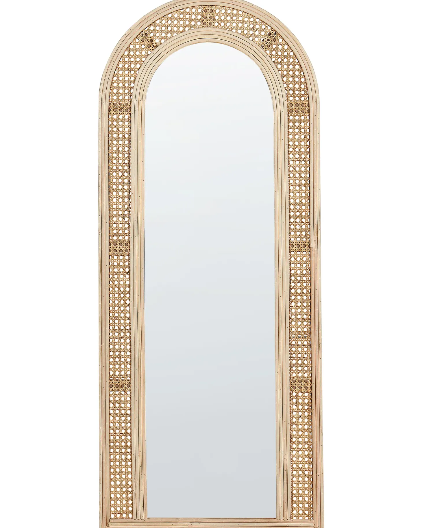 Lustro ścienne FRANEY 50 cm 120 cm Rattan Naturalny