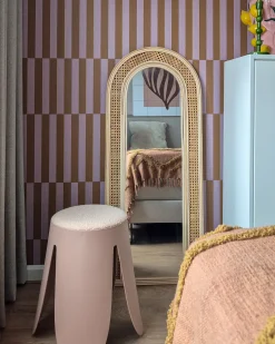 Lustro ścienne FRANEY 50 cm 120 cm Rattan Naturalny