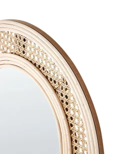 Lustro ścienne FRANEY 50 cm 120 cm Rattan Naturalny