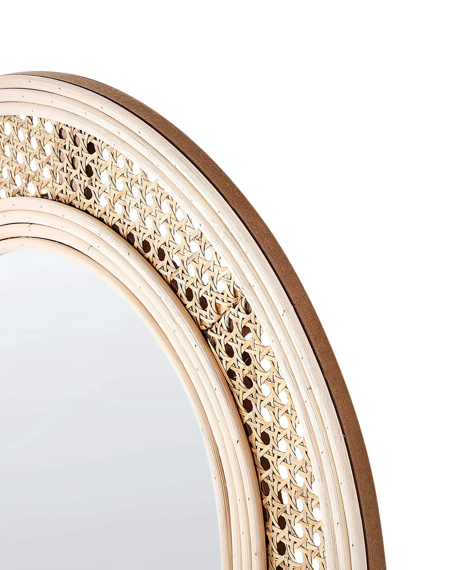 Lustro ścienne FRANEY 50 cm 120 cm Rattan Naturalny