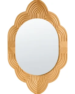 Lustro ścienne FRESVILLE 62 cm 100 cm Drewno sosnowe Jasnobrązowy