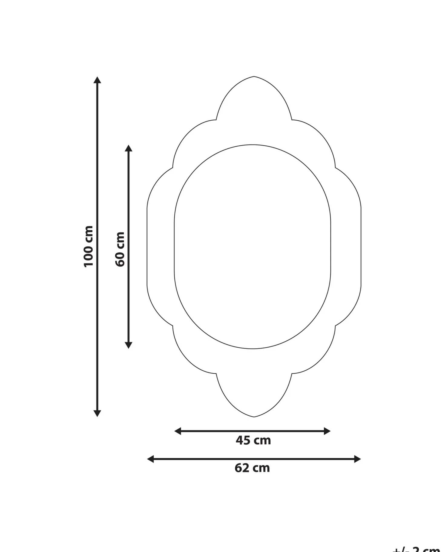 Lustro ścienne FRESVILLE 62 cm 100 cm Drewno sosnowe Jasnobrązowy