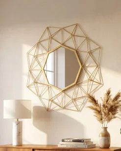 Lustro ścienne GAILLAC 80 cm 80 cm Metal Złoty