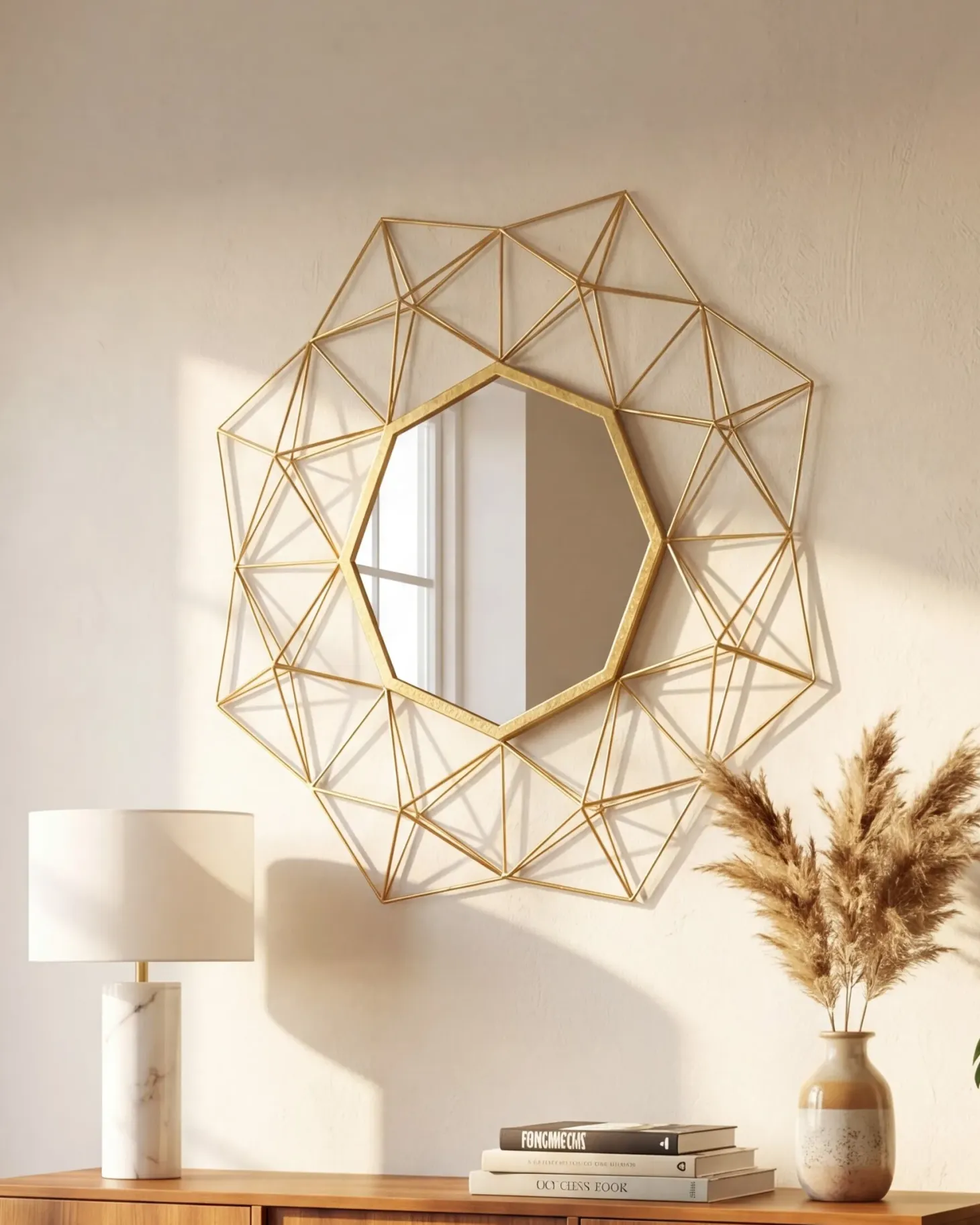 Lustro ścienne GAILLAC 80 cm 80 cm Metal Złoty