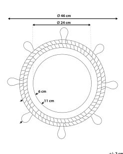 Lustro ścienne GORMAZ 46 cm 46 cm Brązowy