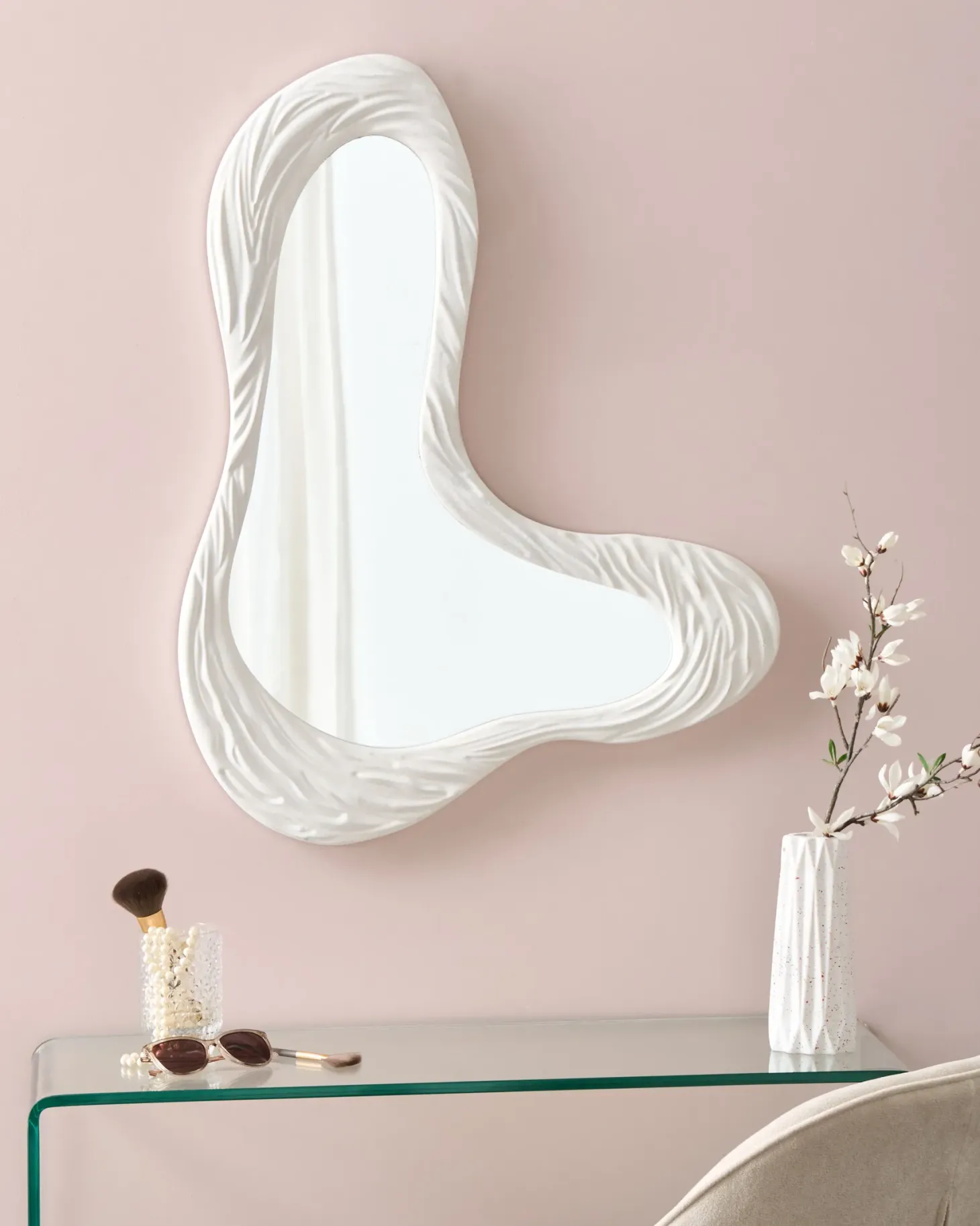 Lustro ścienne GUICLAN 61 cm 83 cm Biały