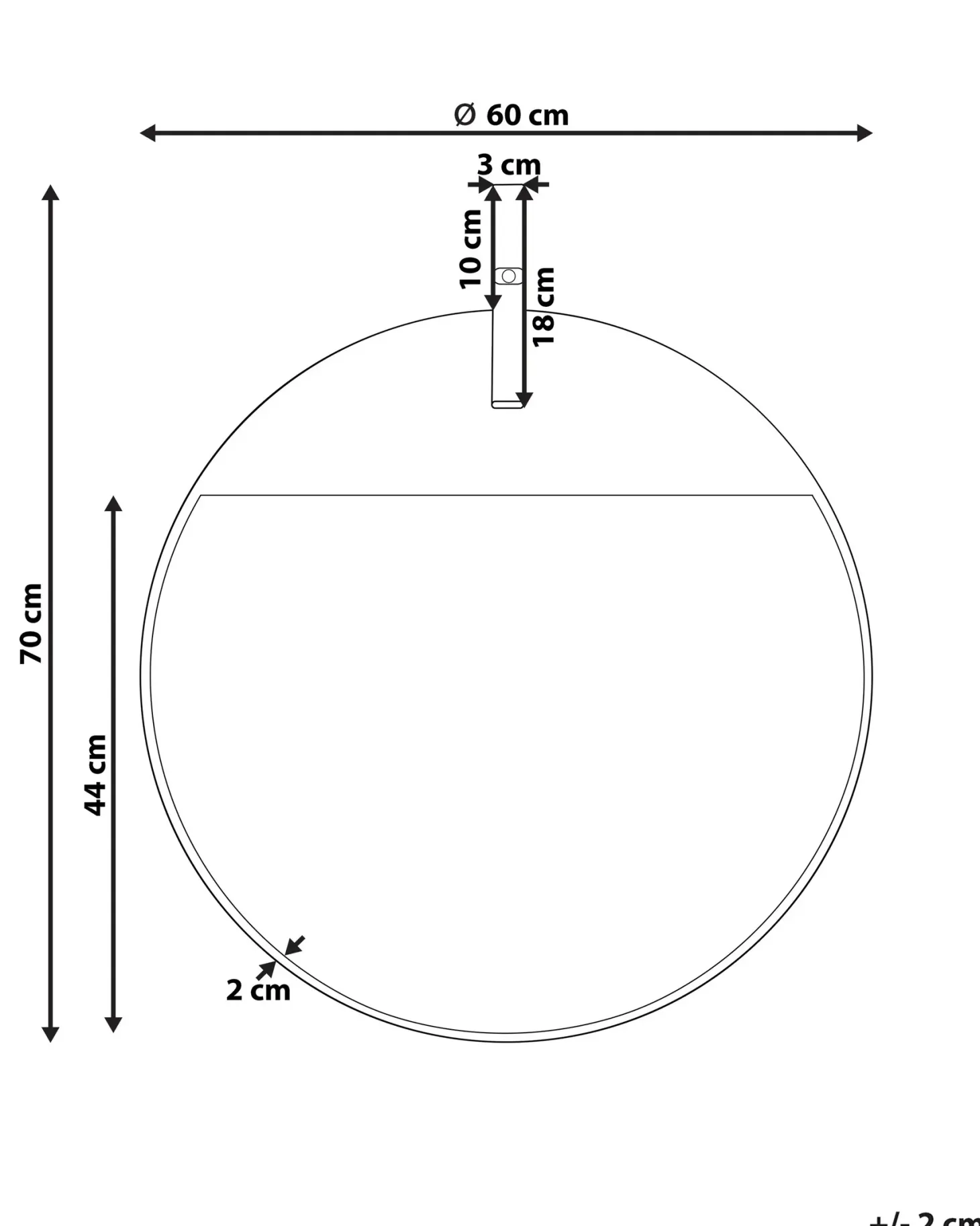 Lustro ścienne GURS 60 cm 60 cm Metal Złoty