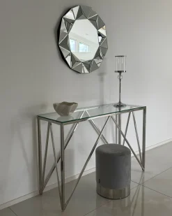 Lustro ścienne HABAY 70 cm 70 cm Srebrny