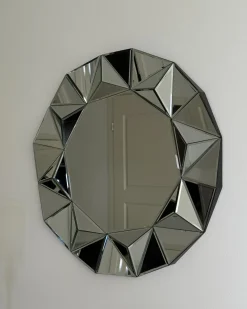 Lustro ścienne HABAY 70 cm 70 cm Srebrny