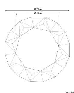 Lustro ścienne HABAY 70 cm 70 cm Srebrny