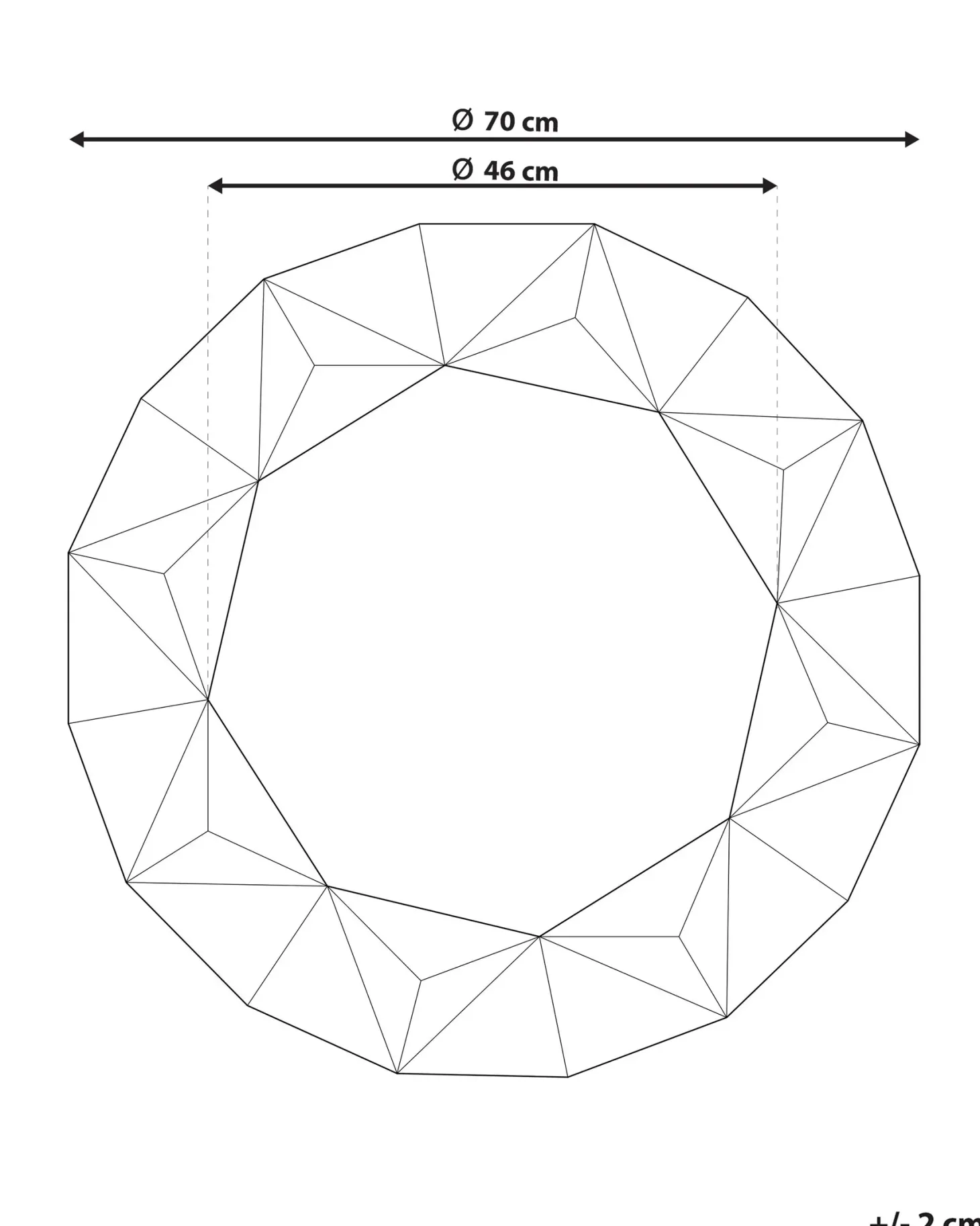 Lustro ścienne HABAY 70 cm 70 cm Srebrny