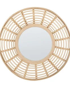 Lustro ścienne HANUA 60 cm 60 cm Bambus Naturalny