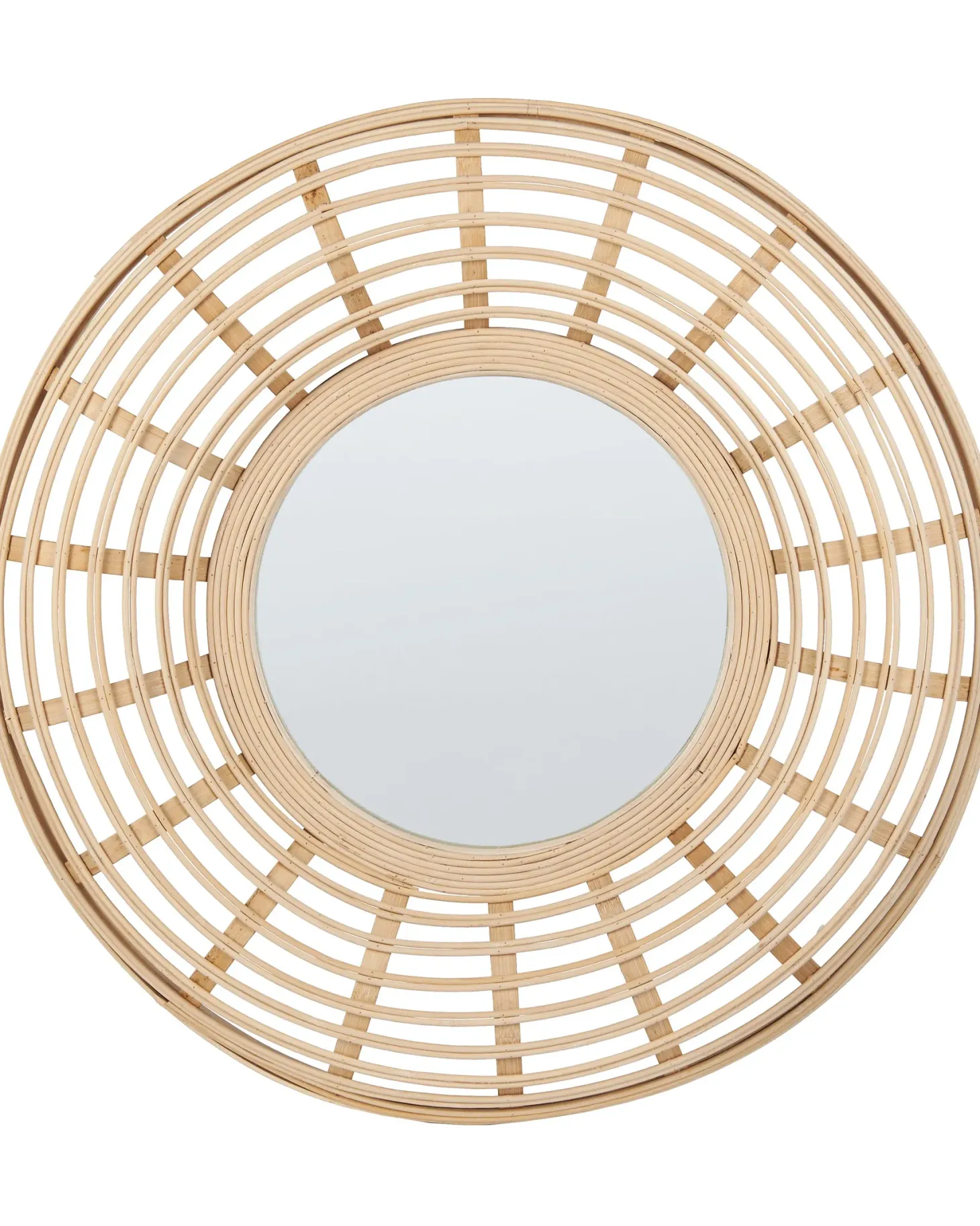 Lustro ścienne HANUA 60 cm 60 cm Bambus Naturalny
