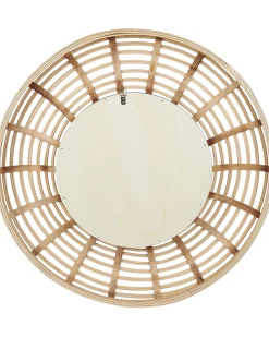 Lustro ścienne HANUA 60 cm 60 cm Bambus Naturalny