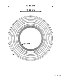 Lustro ścienne HANUA 60 cm 60 cm Bambus Naturalny