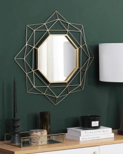 Lustro ścienne HILLION 60 cm 60 cm Metal Złoty