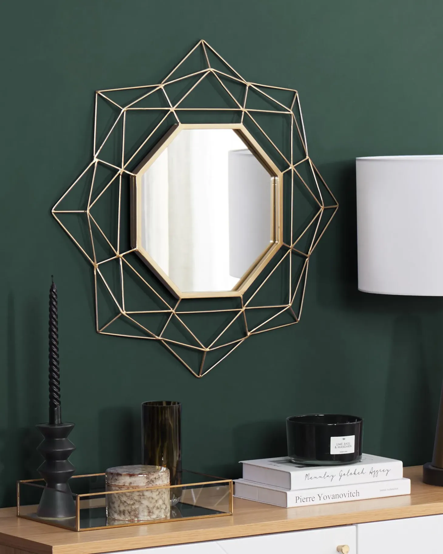 Lustro ścienne HILLION 60 cm 60 cm Metal Złoty
