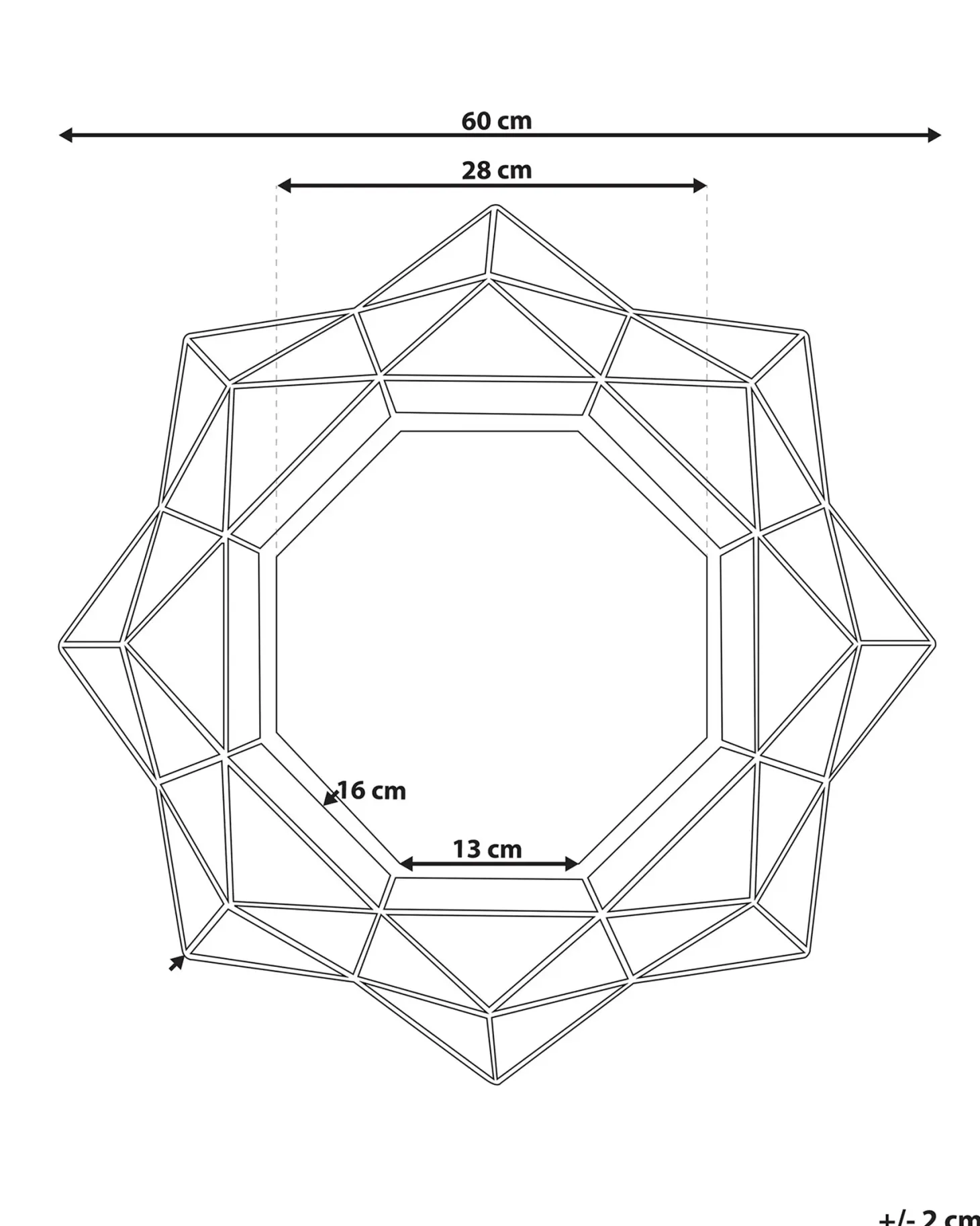 Lustro ścienne HILLION 60 cm 60 cm Metal Złoty