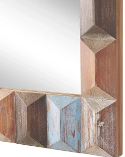 Lustro ścienne HIZOTE 63 cm 90 cm Drewno jodłowe Brązowy