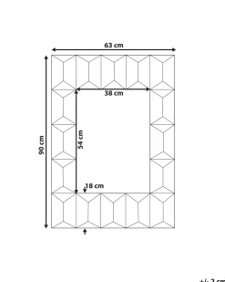 Lustro ścienne HIZOTE 63 cm 90 cm Drewno jodłowe Brązowy