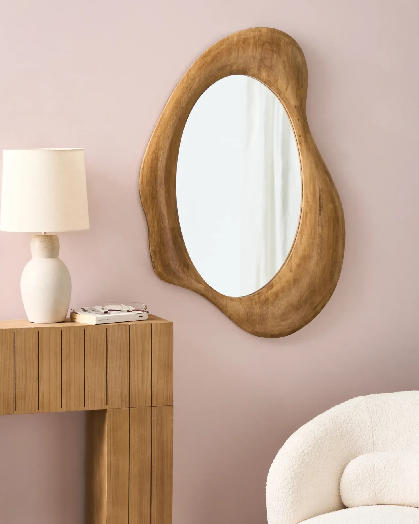 Lustro ścienne HOURTIN 68 cm 100 cm Drewno Brązowy