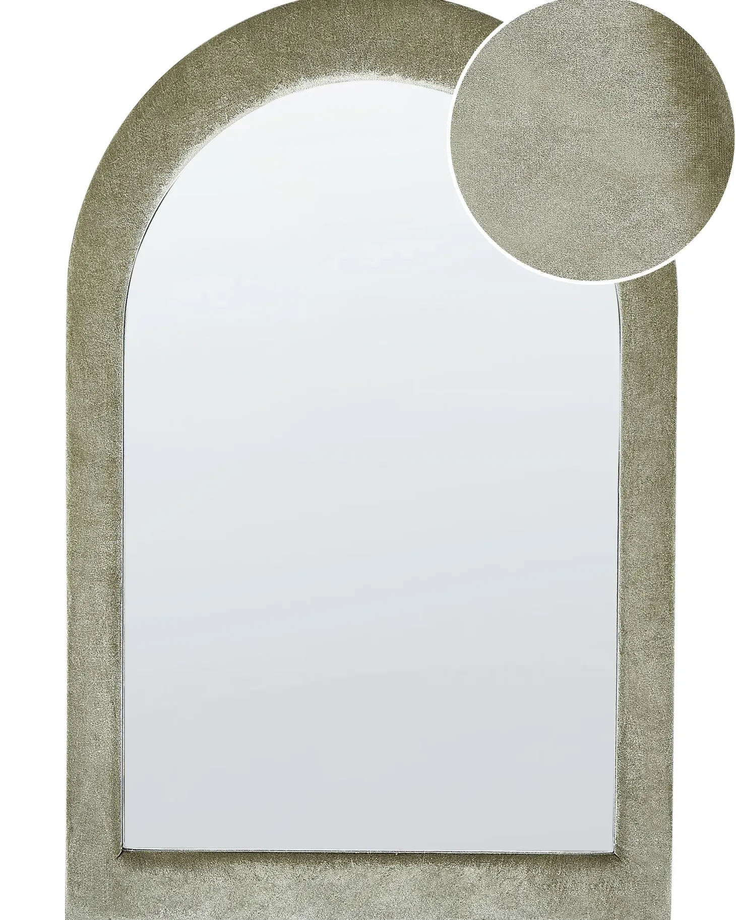 Lustro ścienne HURIEL 60 cm 90 cm Welur Oliwkowy