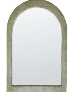 Lustro ścienne HURIEL 60 cm 90 cm Welur Oliwkowy