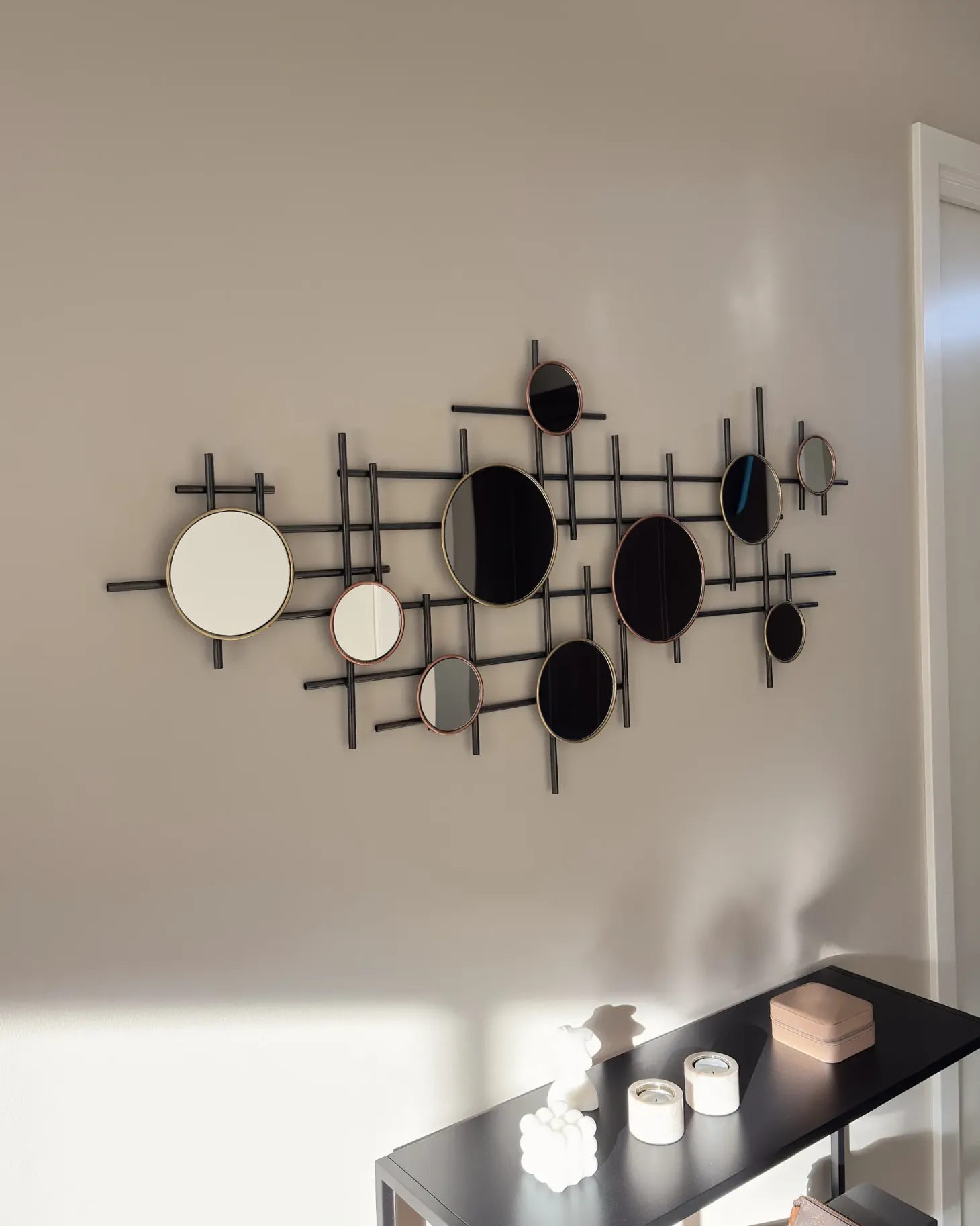 Lustro ścienne IBOS 113 cm 55 cm Metal Czarny