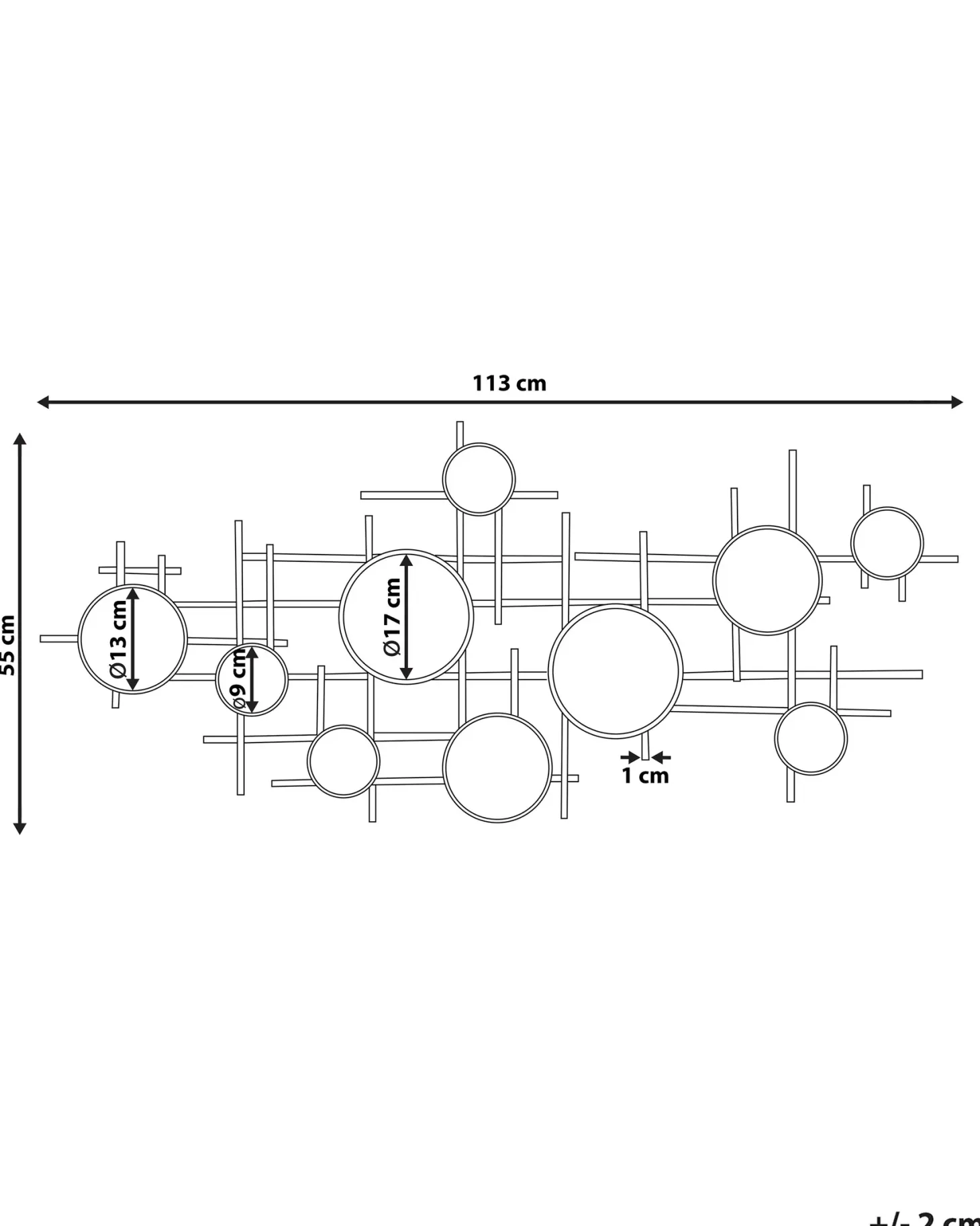 Lustro ścienne IBOS 113 cm 55 cm Metal Czarny