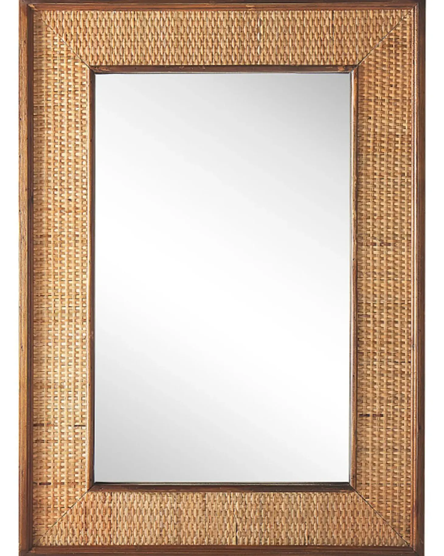 Lustro ścienne IGUALA 54 cm 74 cm Bambus Jesion naturalny