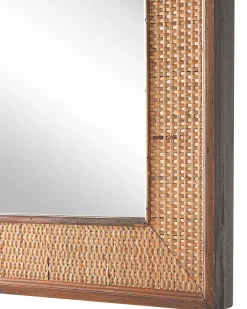 Lustro ścienne IGUALA 54 cm 74 cm Bambus Jesion naturalny