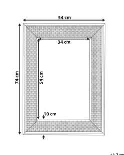 Lustro ścienne IGUALA 54 cm 74 cm Bambus Jesion naturalny