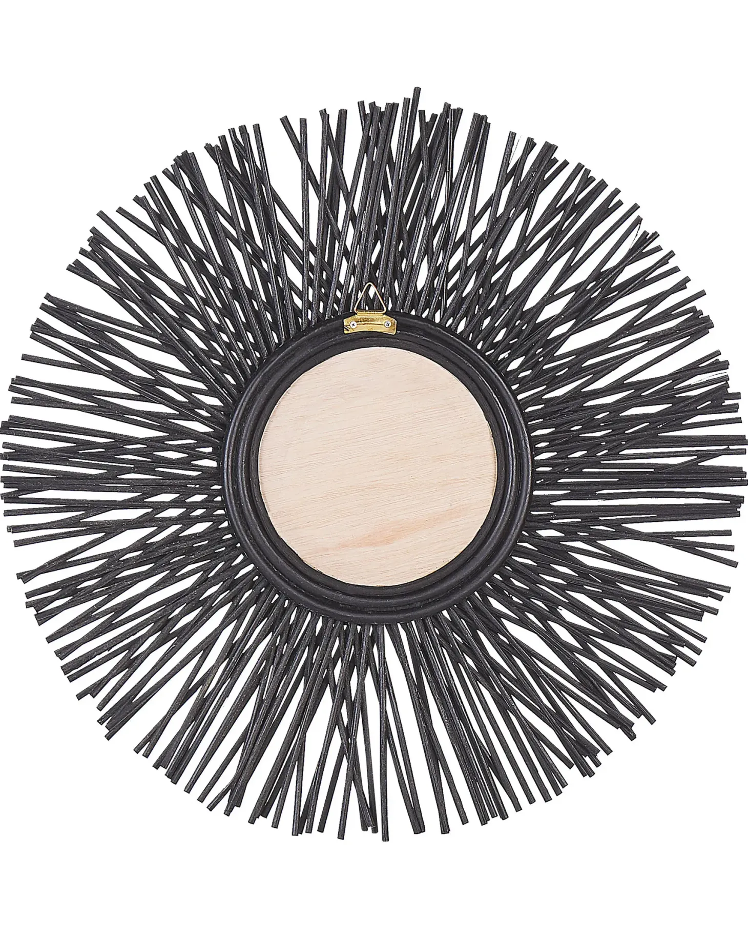 Lustro ścienne KALASIN 60 cm 60 cm Rattan Czarny