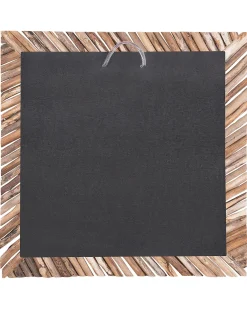 Lustro ścienne KANAB 60 cm 60 cm Drewno tekowe Brązowy