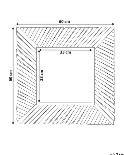 Lustro ścienne KANAB 60 cm 60 cm Drewno tekowe Brązowy